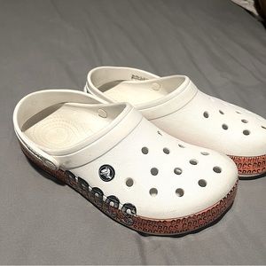 USED Men's White Special Edition Crocs Size 6
